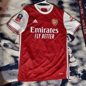 ARSENAL 2020 AUBAMEYANG FA Cup Print HOME Adidas Jersey. Size Men's Medium.